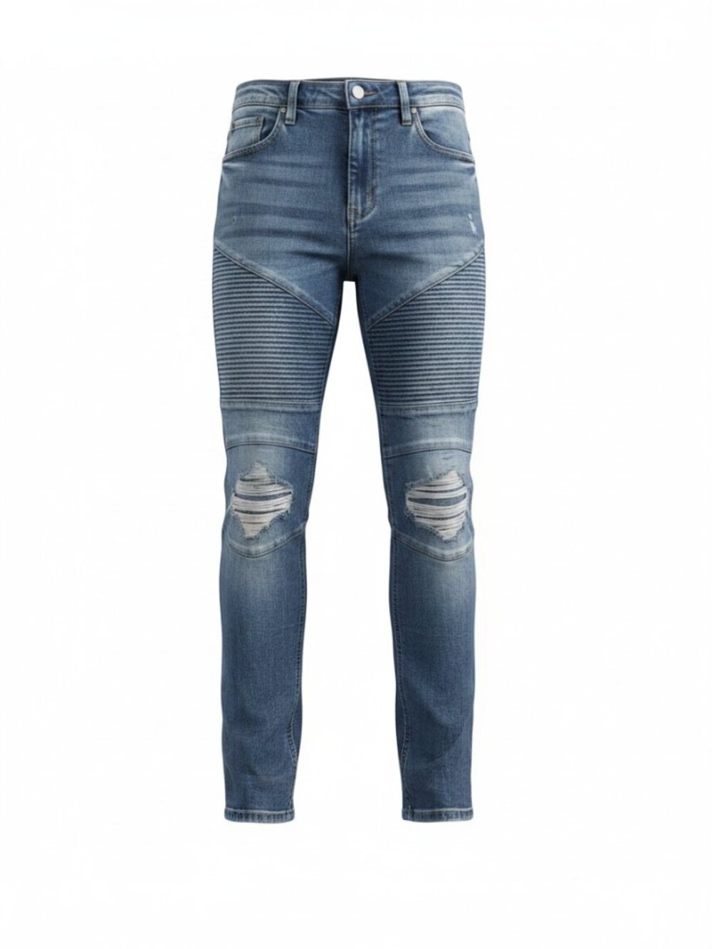 Marc Ecko Cut & Sew Men’s Moto Biker Distressed Skinny Jeans - 32x32